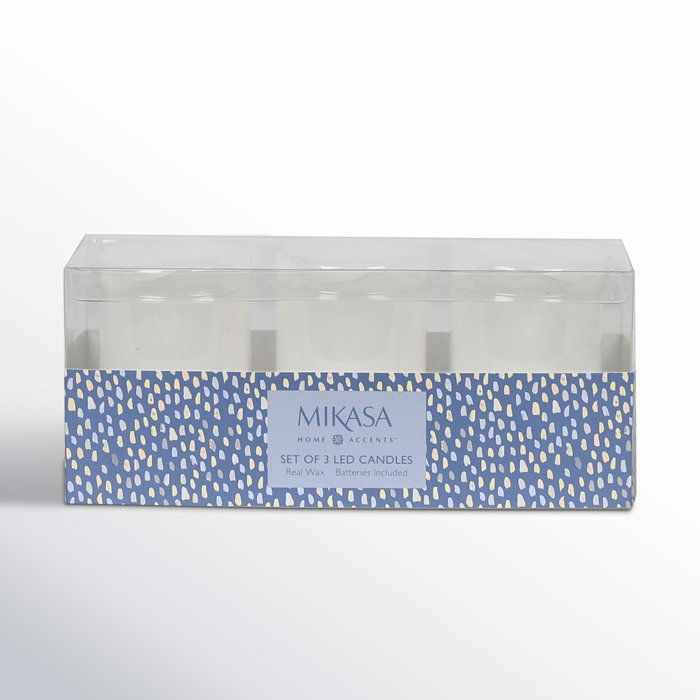 Wavy Top LED Unscented Wax Flickering LED Pillar Candles Birch Lane